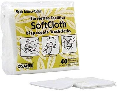 SPA ESSENTIAL SOFTCLOTH MULTI-USE WASHCLOTHS 40/PK